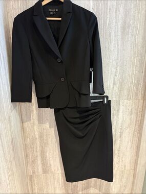 Femme Black Tailored Blazer & Skirt Suit